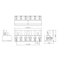 7.62mm ملعب PCB المحطة الطرفية كتلة الذكور والموصل الذكور